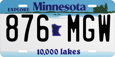 MN license plate 876MGW