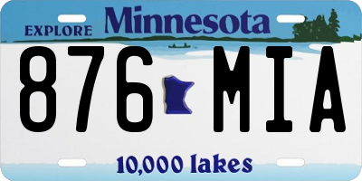 MN license plate 876MIA