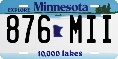 MN license plate 876MII