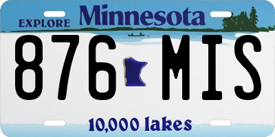 MN license plate 876MIS