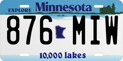 MN license plate 876MIW