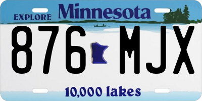 MN license plate 876MJX