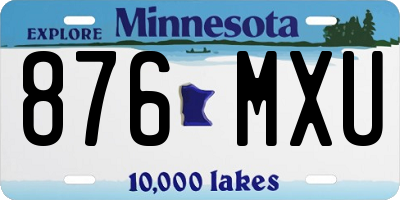 MN license plate 876MXU