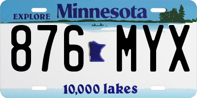 MN license plate 876MYX