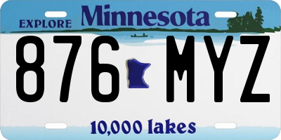 MN license plate 876MYZ