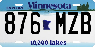 MN license plate 876MZB