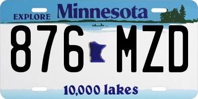 MN license plate 876MZD