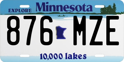 MN license plate 876MZE
