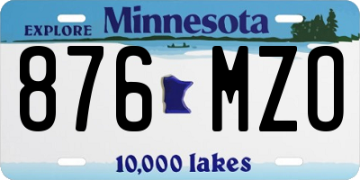 MN license plate 876MZO