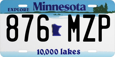 MN license plate 876MZP