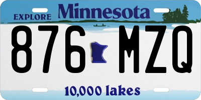 MN license plate 876MZQ