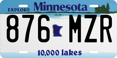 MN license plate 876MZR