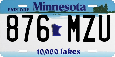 MN license plate 876MZU