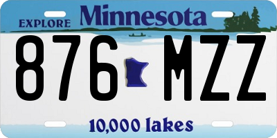 MN license plate 876MZZ