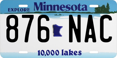 MN license plate 876NAC