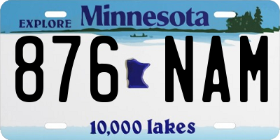 MN license plate 876NAM