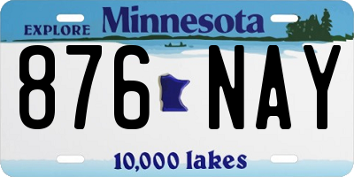 MN license plate 876NAY