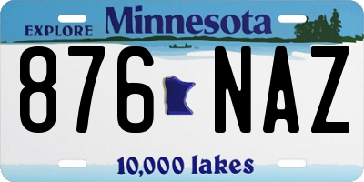 MN license plate 876NAZ