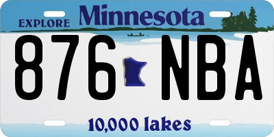 MN license plate 876NBA