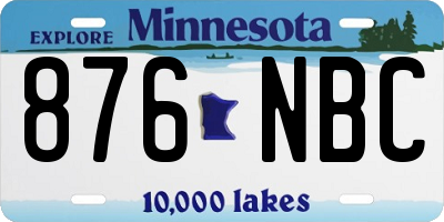 MN license plate 876NBC