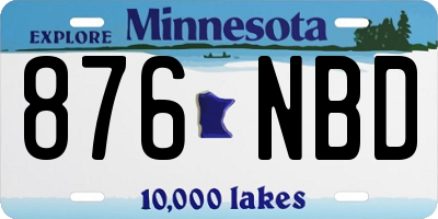 MN license plate 876NBD