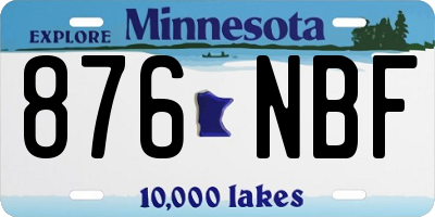 MN license plate 876NBF