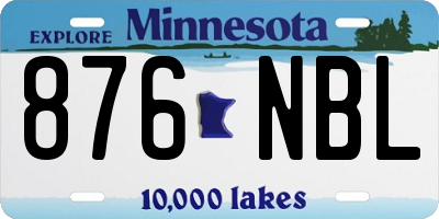 MN license plate 876NBL