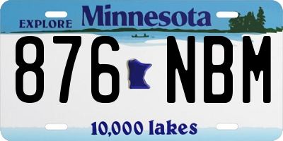 MN license plate 876NBM