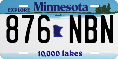 MN license plate 876NBN
