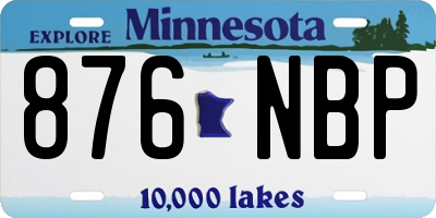 MN license plate 876NBP