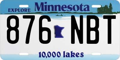 MN license plate 876NBT