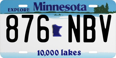 MN license plate 876NBV