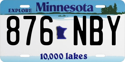 MN license plate 876NBY