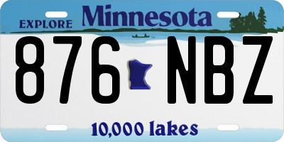 MN license plate 876NBZ