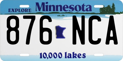 MN license plate 876NCA