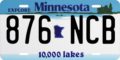 MN license plate 876NCB