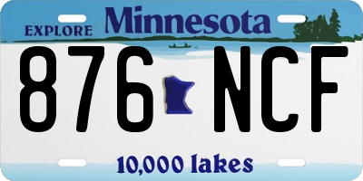 MN license plate 876NCF