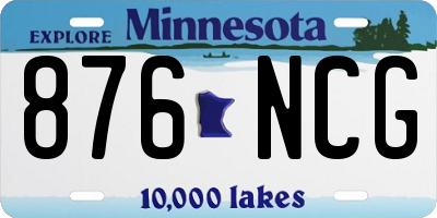 MN license plate 876NCG