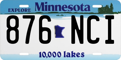 MN license plate 876NCI
