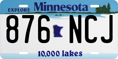 MN license plate 876NCJ