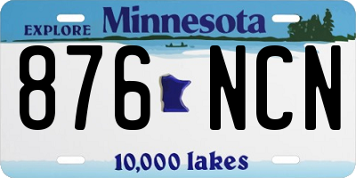 MN license plate 876NCN