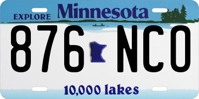 MN license plate 876NCO
