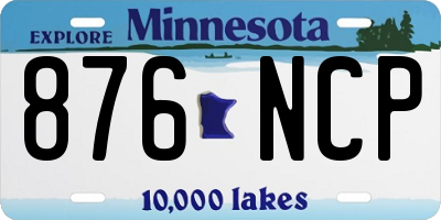 MN license plate 876NCP