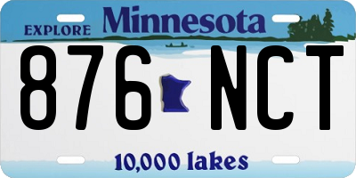 MN license plate 876NCT