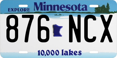 MN license plate 876NCX