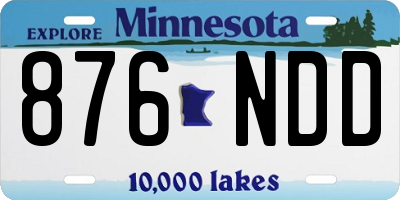MN license plate 876NDD
