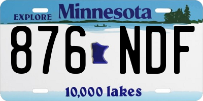 MN license plate 876NDF