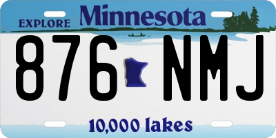 MN license plate 876NMJ