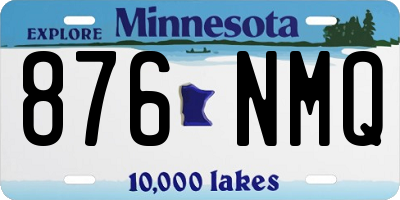 MN license plate 876NMQ
