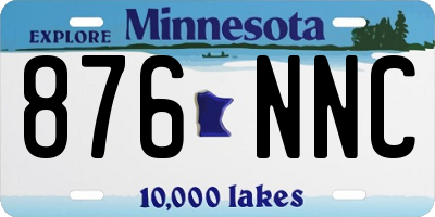 MN license plate 876NNC